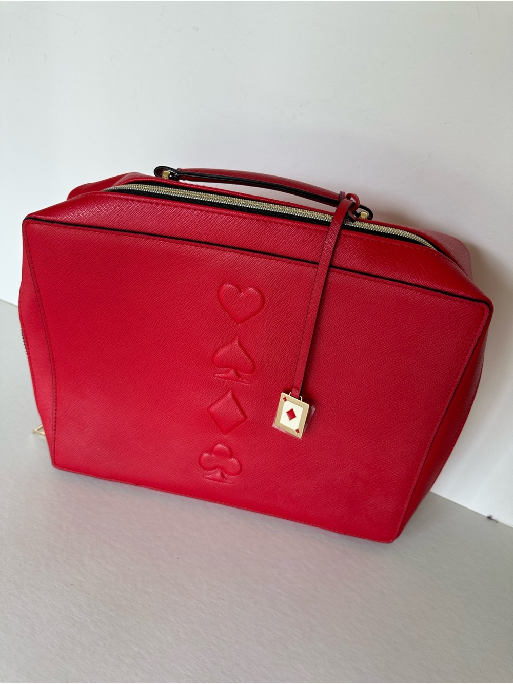 Estee Lauder Playing Cards Symbols Red Large Travel Makeup Bag